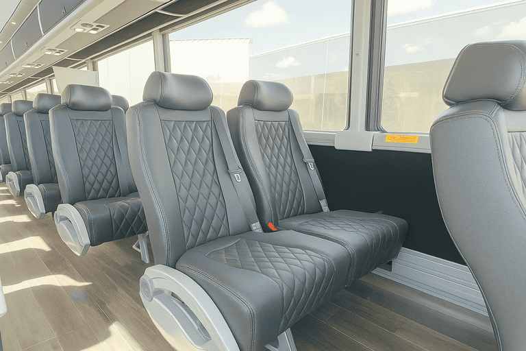 interior of Coach Bus Aurora charter bus