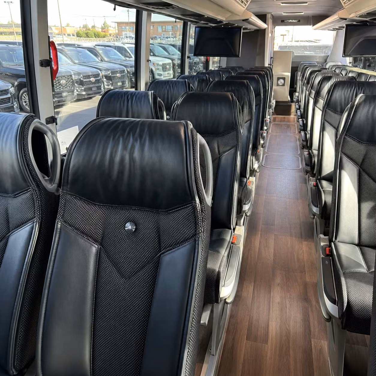 aurora charter bus rental interior